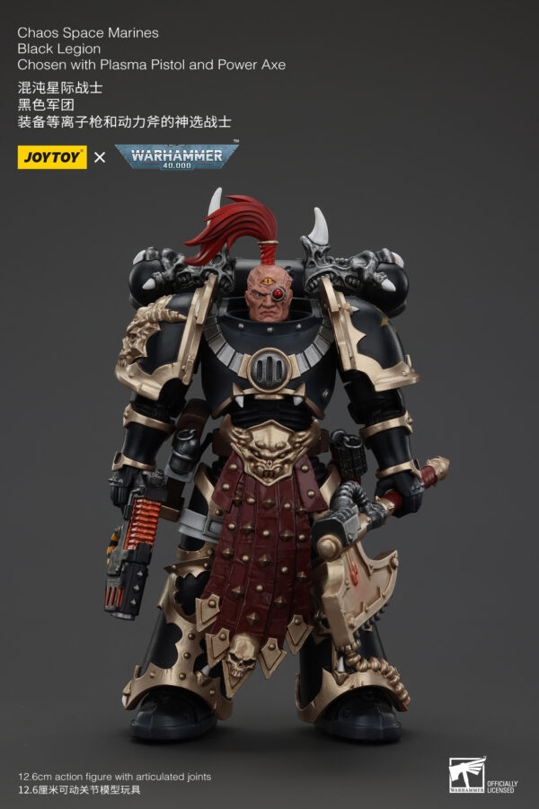 Warhammer 40k JoyToy Actionfigure - Chaos Space Marines Black Legion Chosen with Plasma Pistol and Power Axe - Image 9