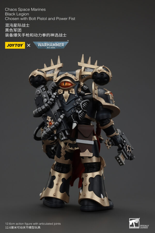 Warhammer 40k JoyToy Actionfigure - Chaos Space Marines Black Legion Chosen with Bolt Pistol and Power Fist - Image 10