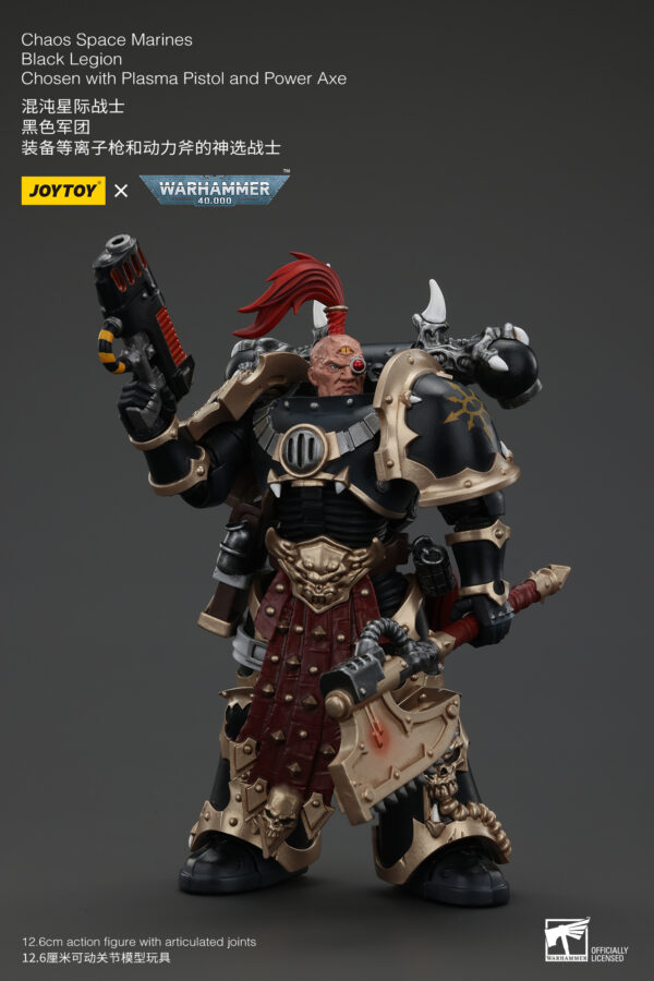 Warhammer 40k JoyToy Actionfigure - Chaos Space Marines Black Legion Chosen with Plasma Pistol and Power Axe - Image 11