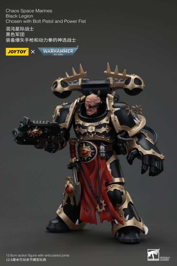 Warhammer 40k JoyToy Actionfigure - Chaos Space Marines Black Legion Chosen with Bolt Pistol and Power Fist - Image 12