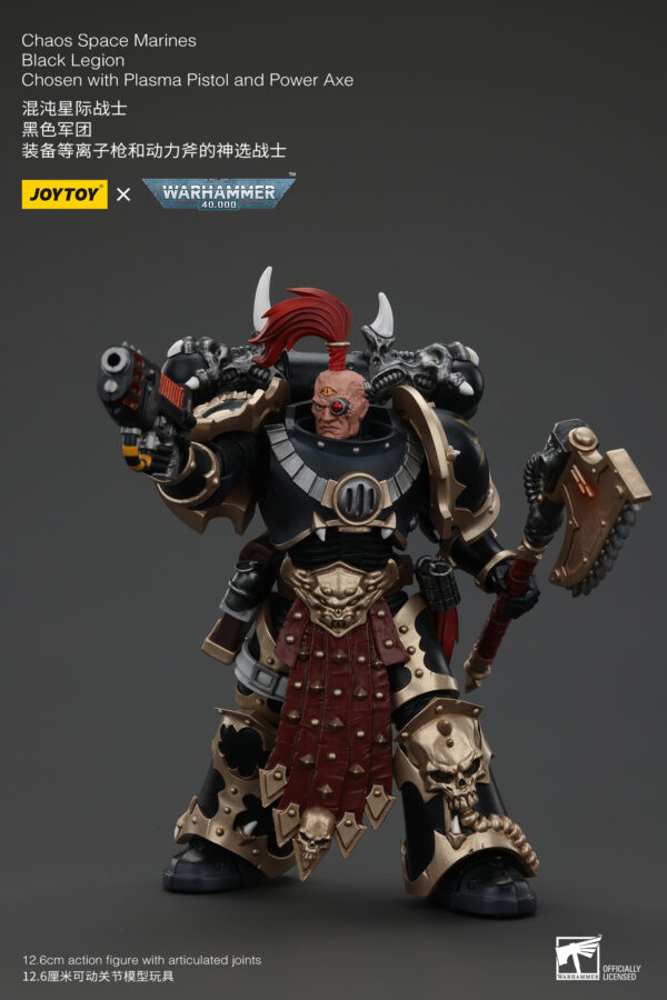 Warhammer 40k JoyToy Actionfigure - Chaos Space Marines Black Legion Chosen with Plasma Pistol and Power Axe - Image 12