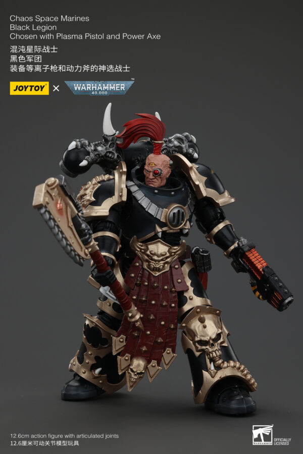 Warhammer 40k JoyToy Actionfigure - Chaos Space Marines Black Legion Chosen with Plasma Pistol and Power Axe - Image 6