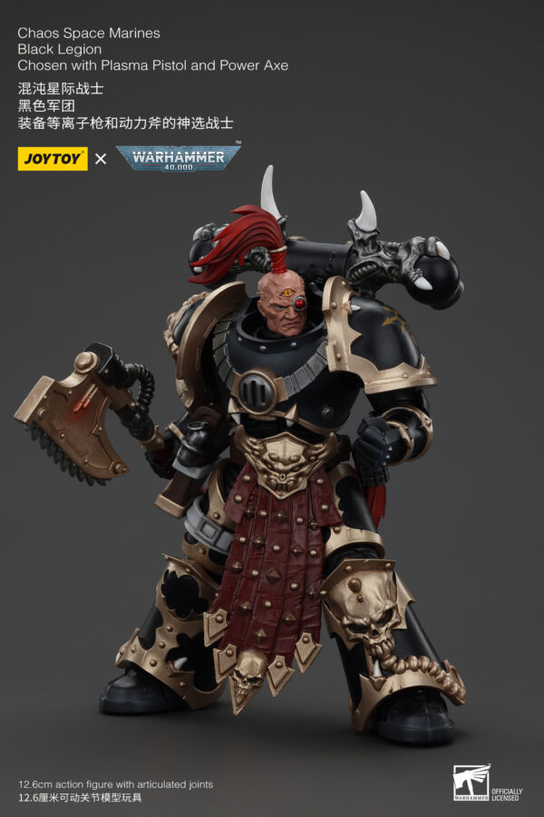 Warhammer 40k JoyToy Actionfigure - Chaos Space Marines Black Legion Chosen with Plasma Pistol and Power Axe - Image 7