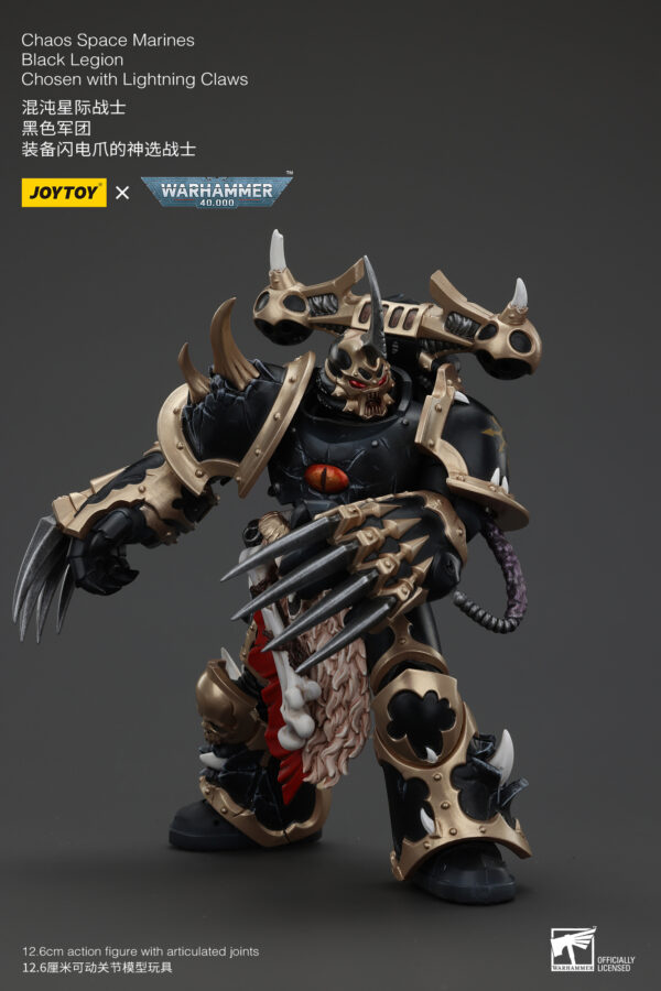 Warhammer 40k JoyToy Actionfigure - Chaos Space Marines Black Legion Chosen with Lightning Claws - Image 5