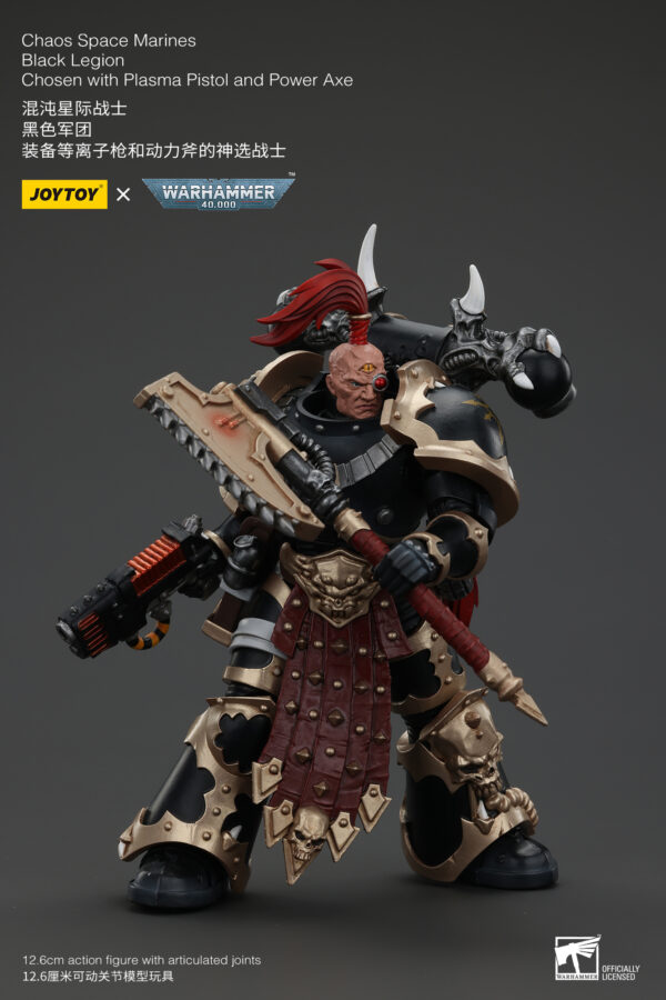 Warhammer 40k JoyToy Actionfigure - Chaos Space Marines Black Legion Chosen with Plasma Pistol and Power Axe - Image 8