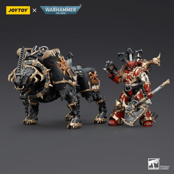 Warhammer 40k JoyToy Actionfigure - World Eaters Lord Invocatus with Khrone Juggernaut Daemon - Image 4