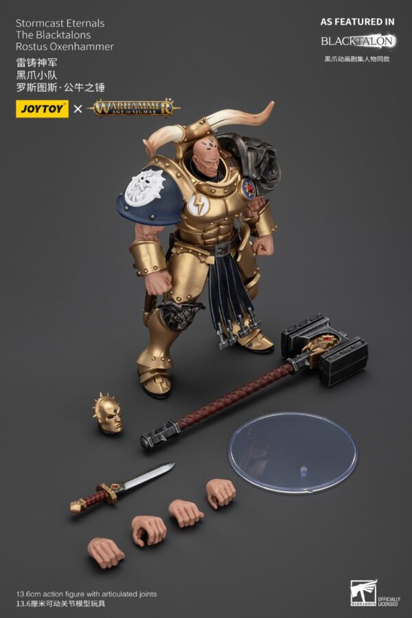 Warhammer Age of Sigmar JoyToy Actionfigure - Stormcast Eternals The Blacktalons Rostus Oxenhammer - Image 9