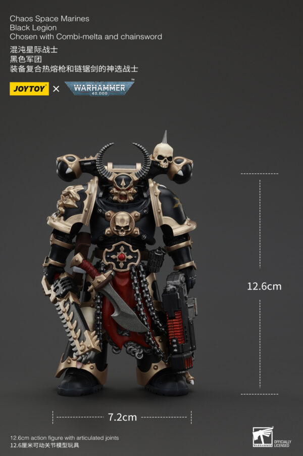 Warhammer 40k JoyToy Actionfigure - Chaos Space Marines Black Legion Chosen with Combi-Melta and Chainsword - Image 14