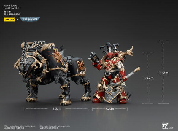 Warhammer 40k JoyToy Actionfigure - World Eaters Lord Invocatus with Khrone Juggernaut Daemon - Image 24