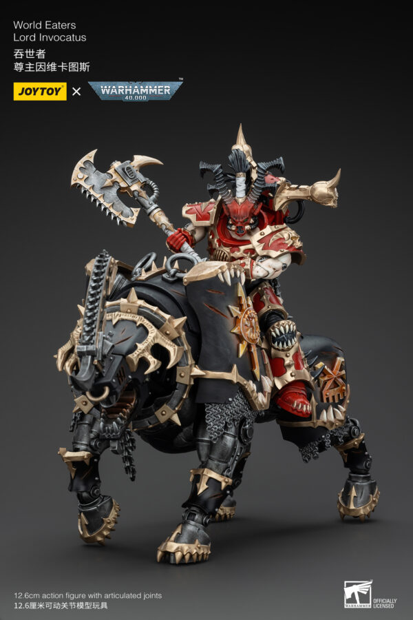 Warhammer 40k JoyToy Actionfigure - World Eaters Lord Invocatus with Khrone Juggernaut Daemon - Image 13