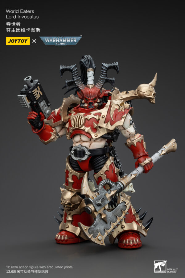 Warhammer 40k JoyToy Actionfigure - World Eaters Lord Invocatus with Khrone Juggernaut Daemon - Image 8