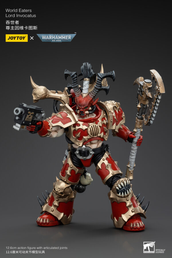 Warhammer 40k JoyToy Actionfigure - World Eaters Lord Invocatus with Khrone Juggernaut Daemon - Image 5