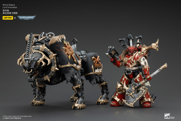 Warhammer 40k JoyToy Actionfigure - World Eaters Lord Invocatus with Khrone Juggernaut Daemon - Image 21